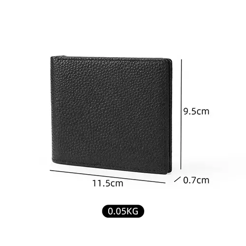 Minimalist RFID-Blocking Bi-Fold Leather Wallet